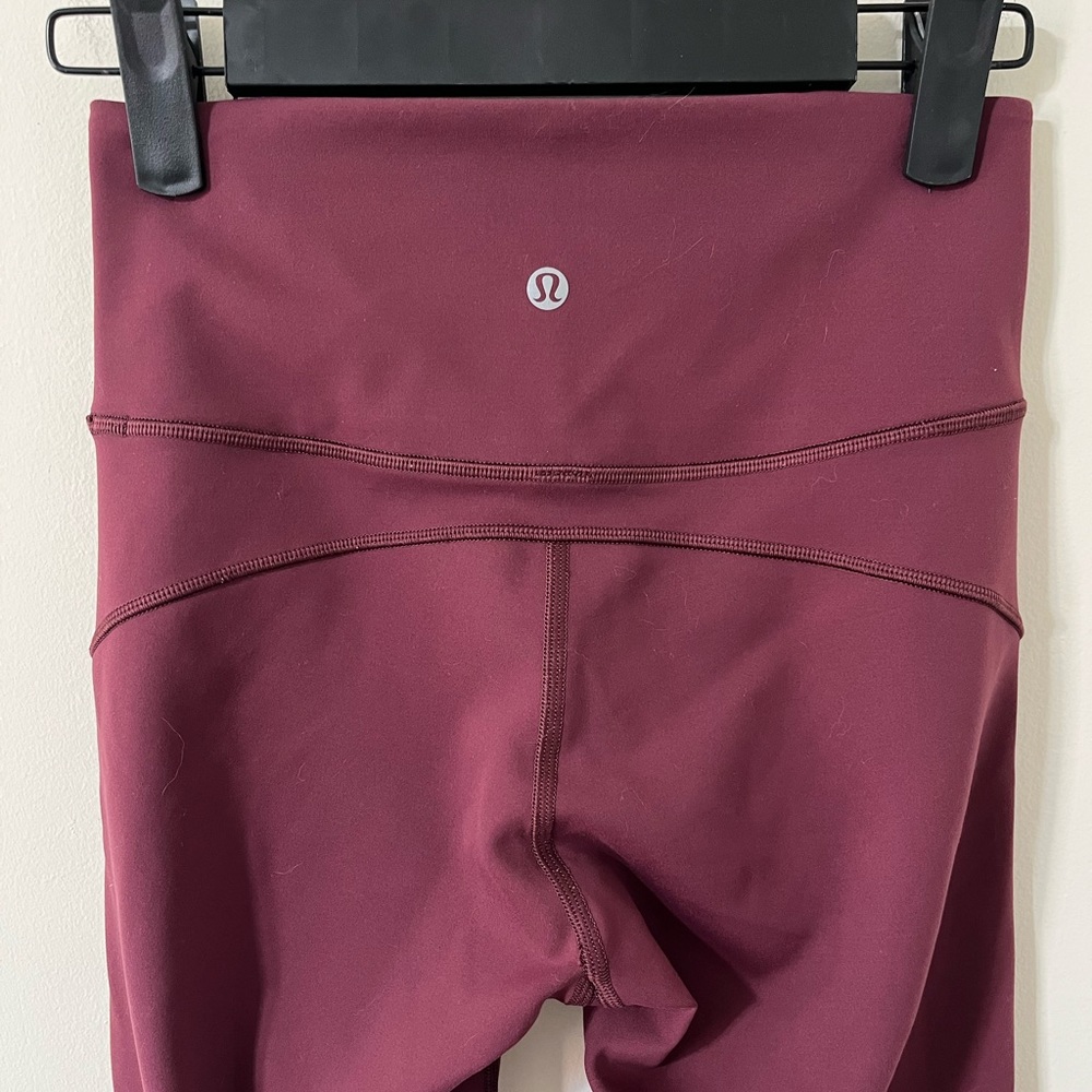 Lululemon In Movement Crop Everlux 19" Garnet Leggings Size 4 - Picture 9 of 12